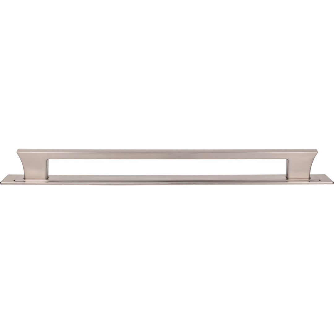 Atlas Homewares Zander Appliance Pull and Backplate 18" / Brushed Nickel