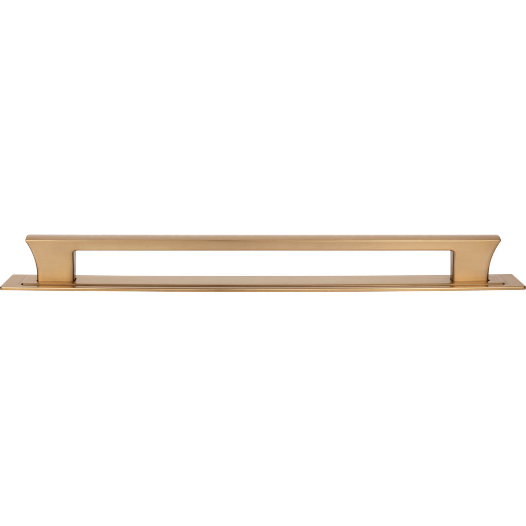 Atlas Homewares Zander Appliance Pull and Backplate 18" / Warm Brass