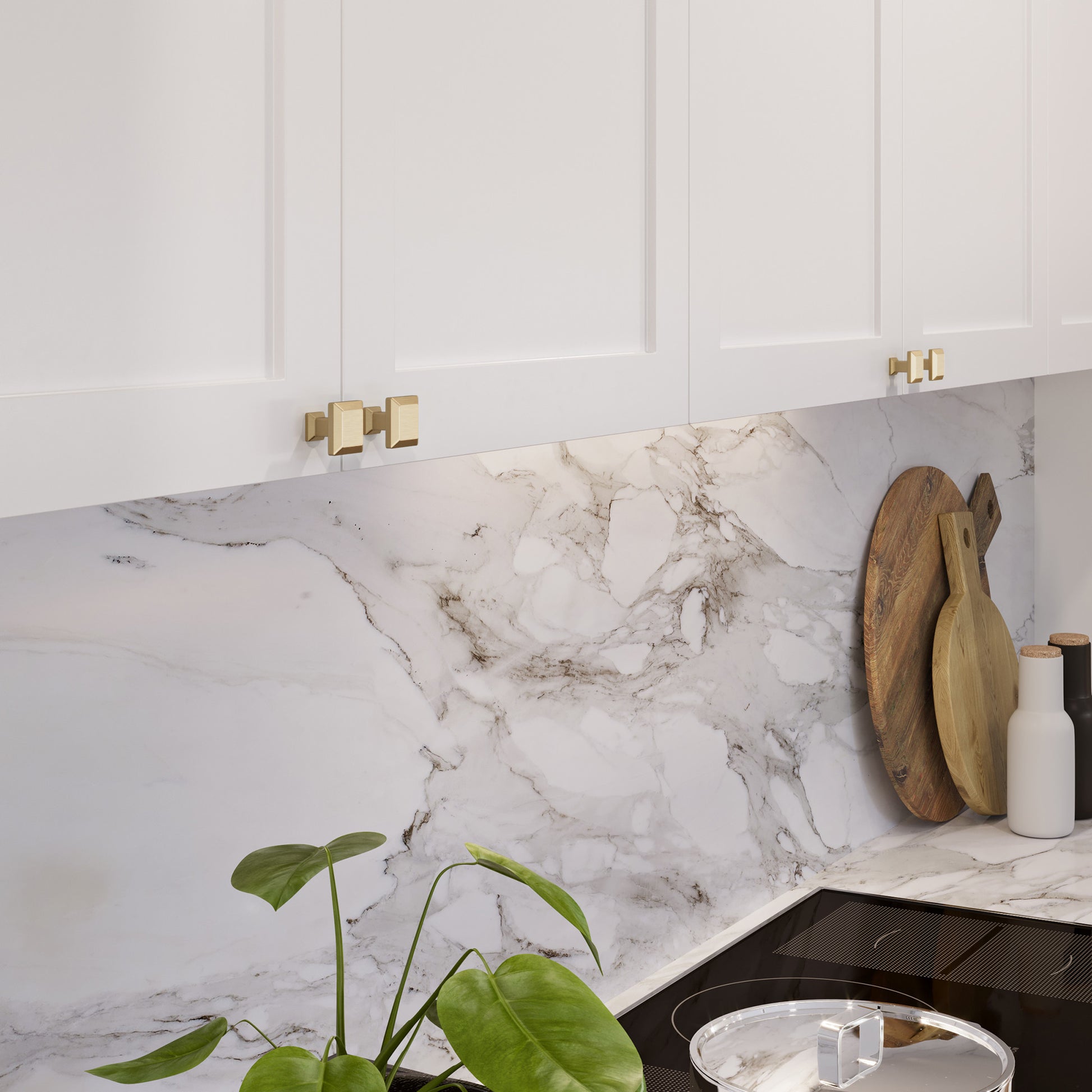 Sweetbriar Lane Square Knob by Atlas Warm Brass