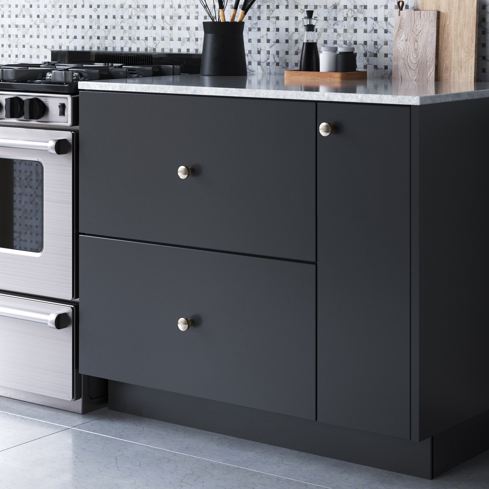 Lennox Knob by Atlas 1-1/4" / Brushed Nickel