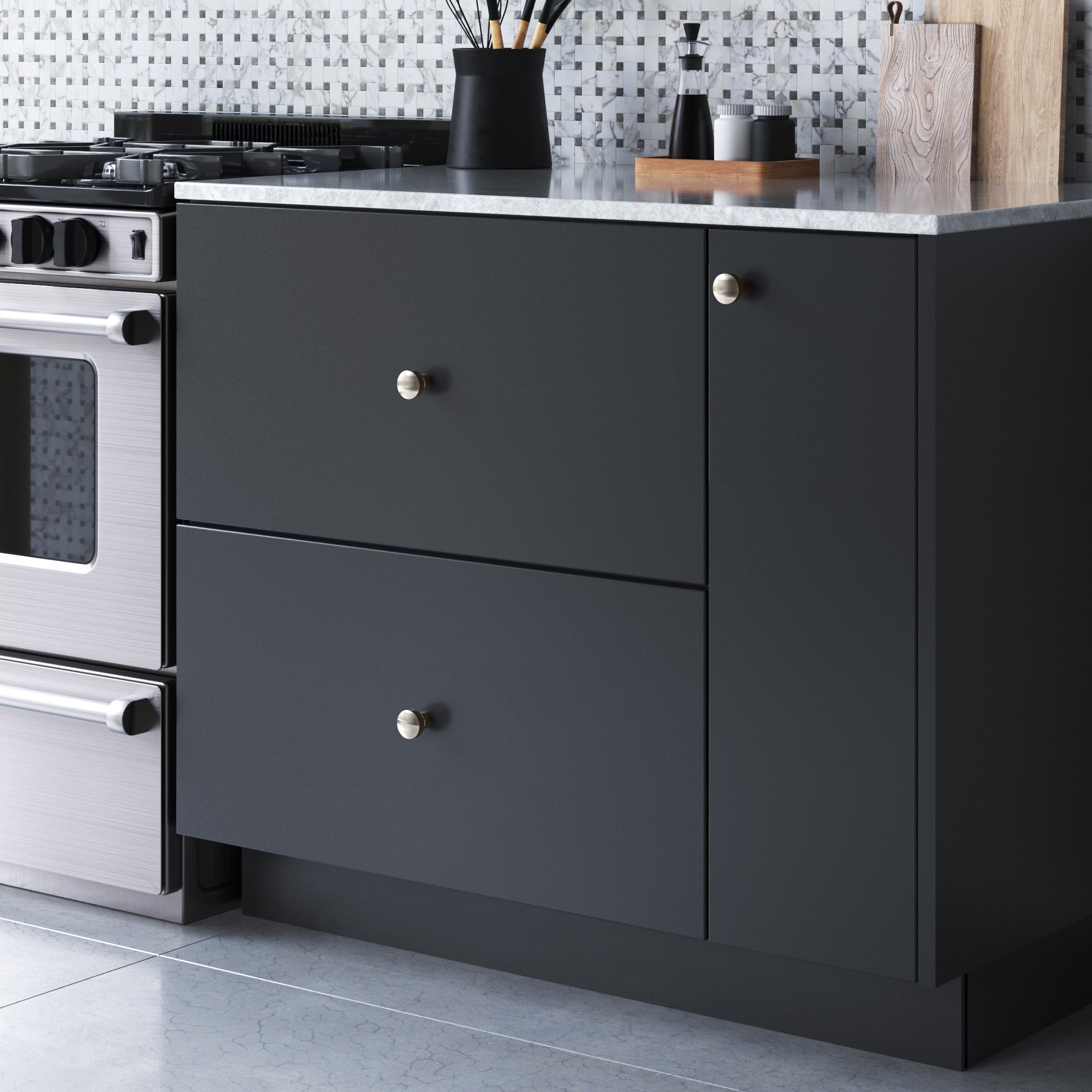 Lennox Knob by Atlas 1-1/4" / Brushed Nickel