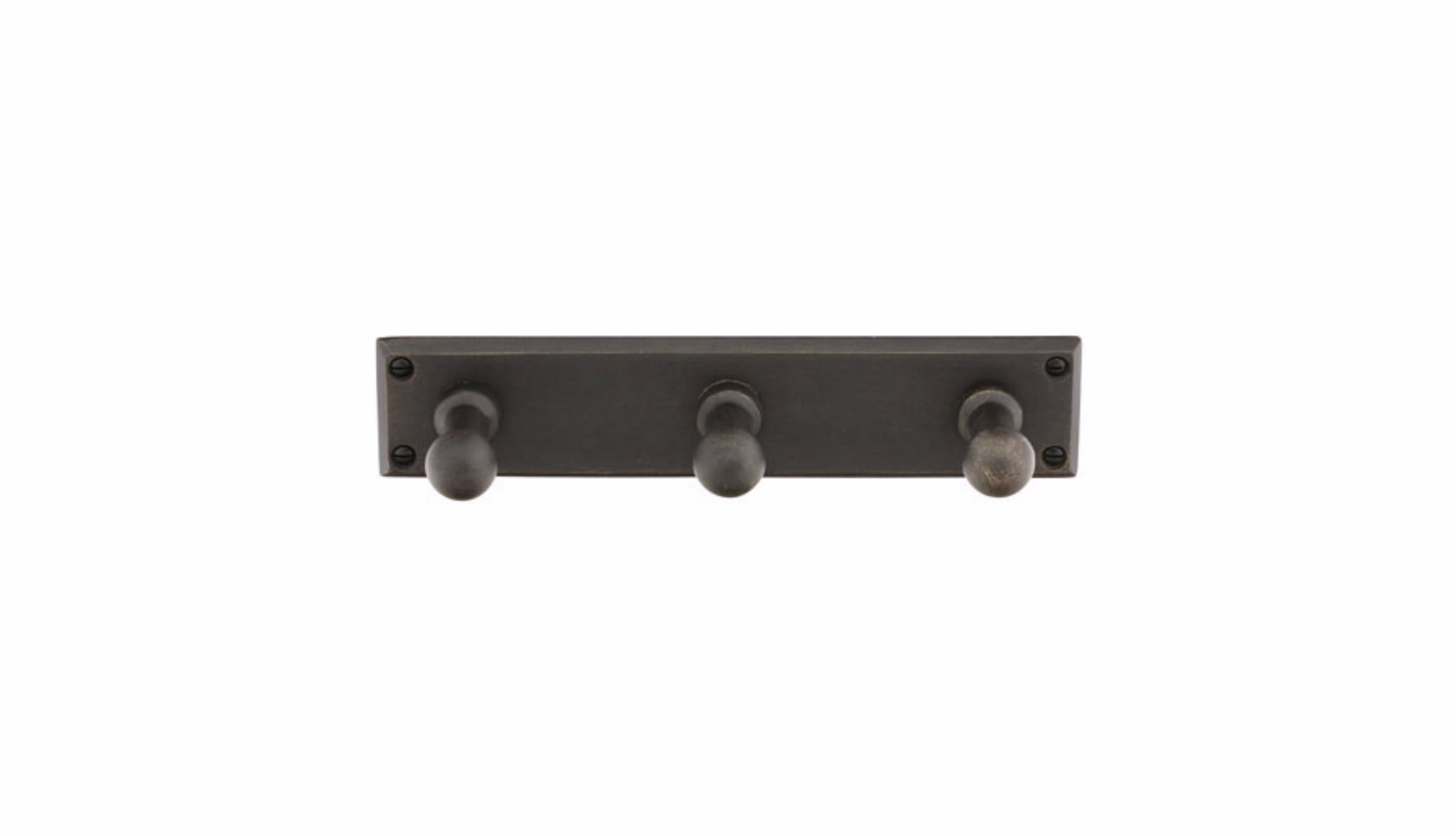 Emtek Sandcast Bronze 3 Hooks with Rectangular Plate Hook