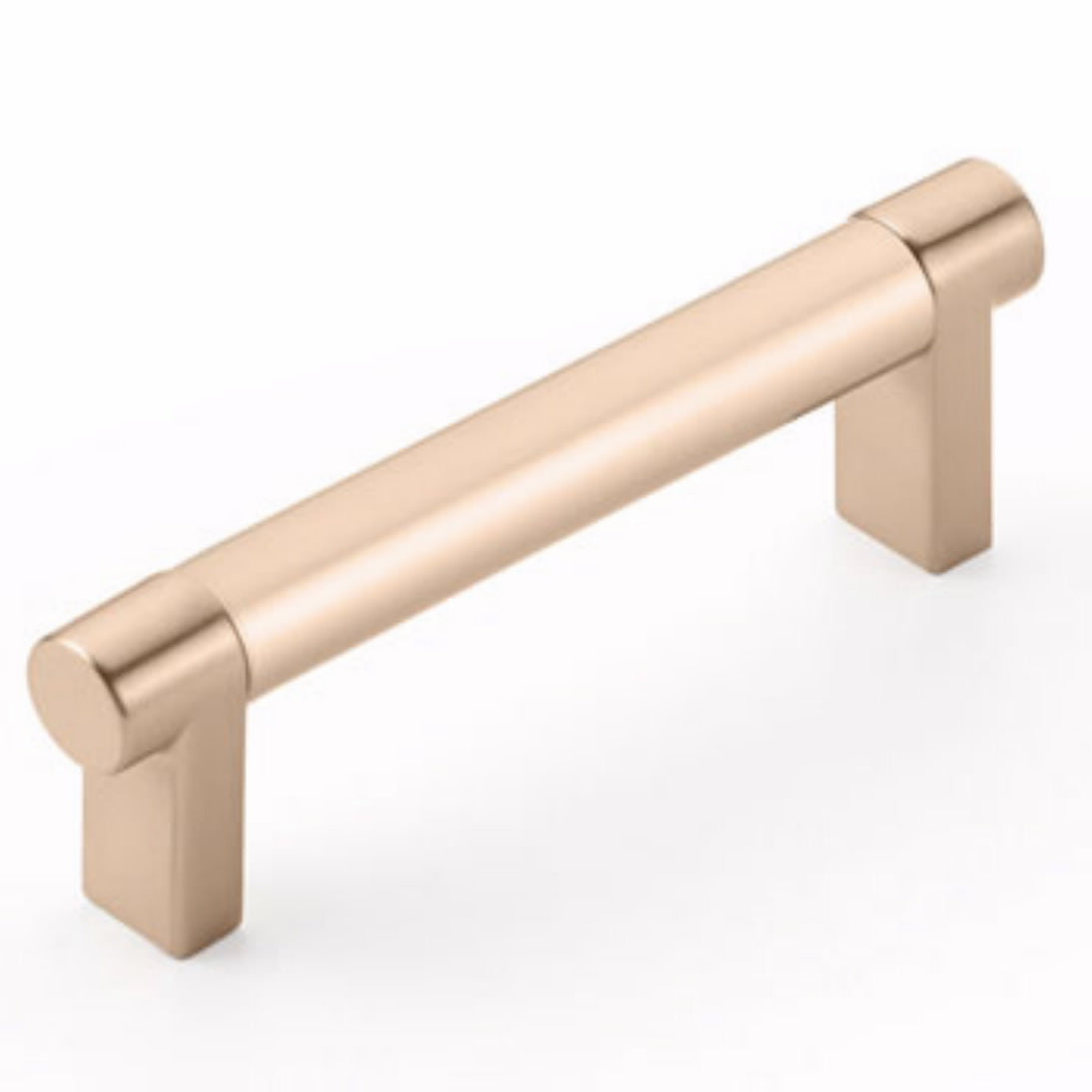 Emtek Select Cabinet Pull 3 1/2" Centers Rectangular Stem, Smooth Bar