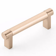 Emtek Select Cabinet Pull 3 1/2" Centers Rectangular Stem, Smooth Bar