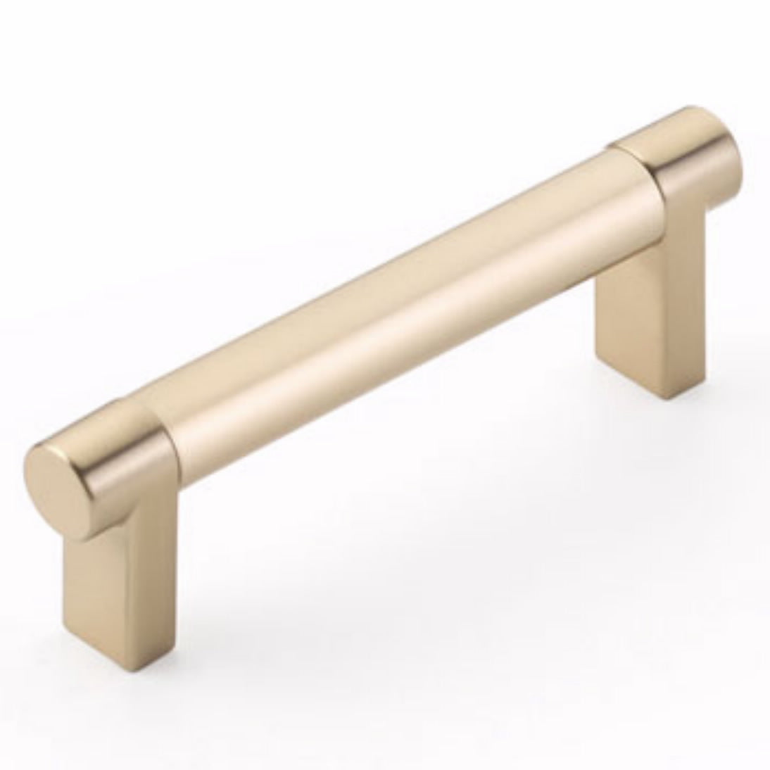 Emtek Select Cabinet Pull 3 1/2" Centers Rectangular Stem, Smooth Bar