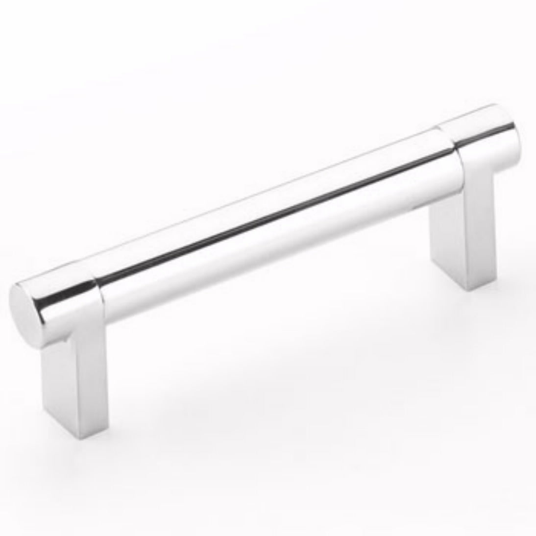 Emtek Select Cabinet Pull 3 1/2" Centers Rectangular Stem, Smooth Bar