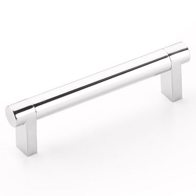Emtek Select Cabinet Pull 4" Centers Rectangular Stem, Smooth Bar