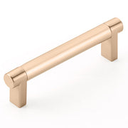 Emtek Select Cabinet Pull 4" Centers Rectangular Stem, Smooth Bar