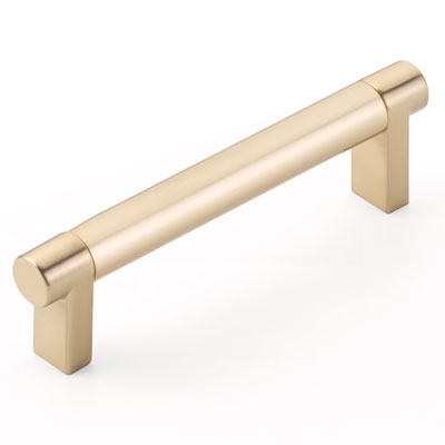 Emtek Select Cabinet Pull 4" Centers Rectangular Stem, Smooth Bar