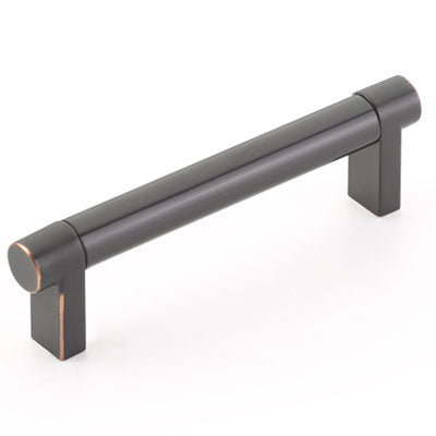 Emtek Select Cabinet Pull 4" Centers Rectangular Stem, Smooth Bar