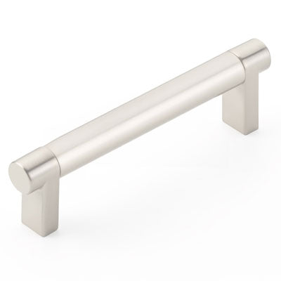 Emtek Select Cabinet Pull 4" Centers Rectangular Stem, Smooth Bar