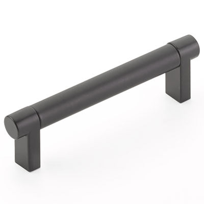 Emtek Select Cabinet Pull 4" Centers Rectangular Stem, Smooth Bar