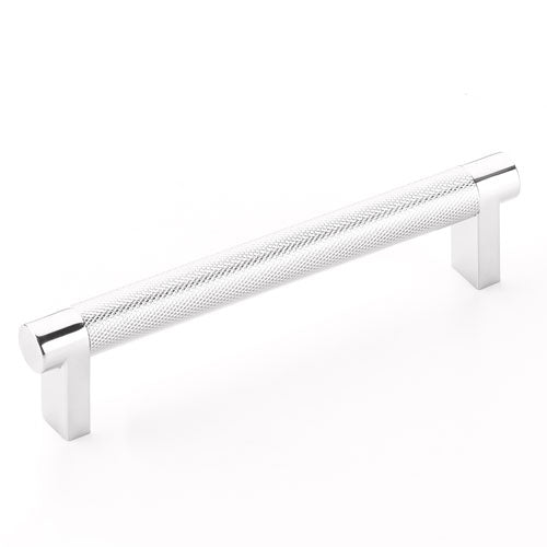 Emtek Select Cabinet Pull 5" Centers Rectangular Stem, Knurled Bar
