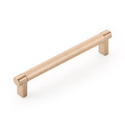 Emtek Select Cabinet Pull 6" Centers Rectangular Stem, Knurled Bar
