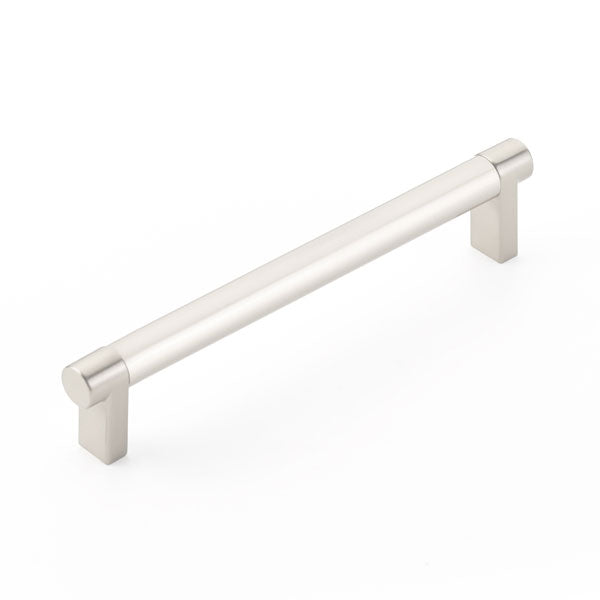 Emtek Select Cabinet Pull 6" Centers Rectangular Stem, Smooth Bar