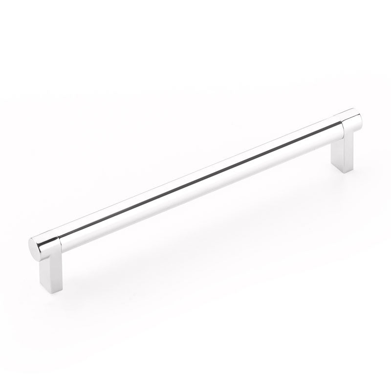 Emtek Select Cabinet Pull 8" Centers Rectangular Stem, Smooth Bar