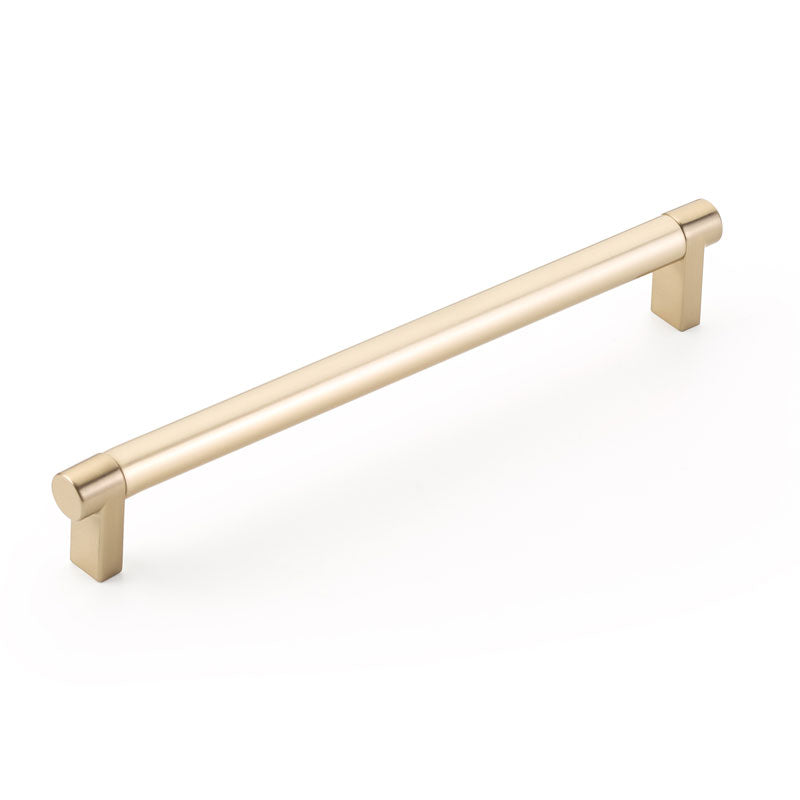 Emtek Select Cabinet Pull 8" Centers Rectangular Stem, Smooth Bar