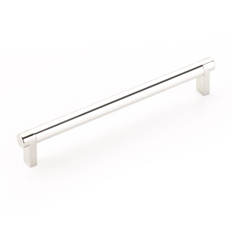 Emtek Select Cabinet Pull 8" Centers Rectangular Stem, Smooth Bar