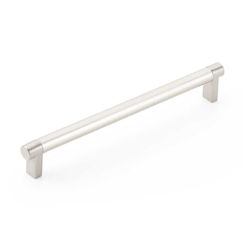 Emtek Select Cabinet Pull 8" Centers Rectangular Stem, Smooth Bar