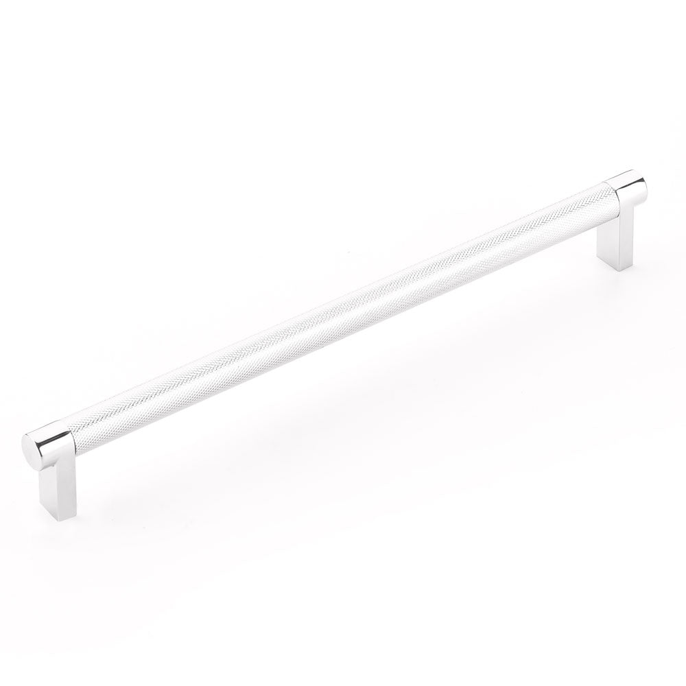 Emtek Select Cabinet Pull 10" Centers Rectangular Stem, Knurled Bar