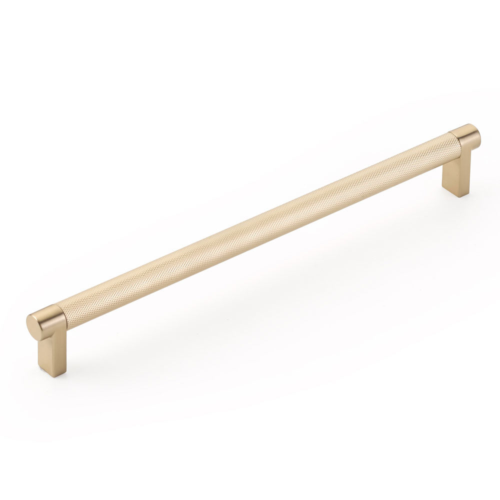 Emtek Select Cabinet Pull 10" Centers Rectangular Stem, Knurled Bar