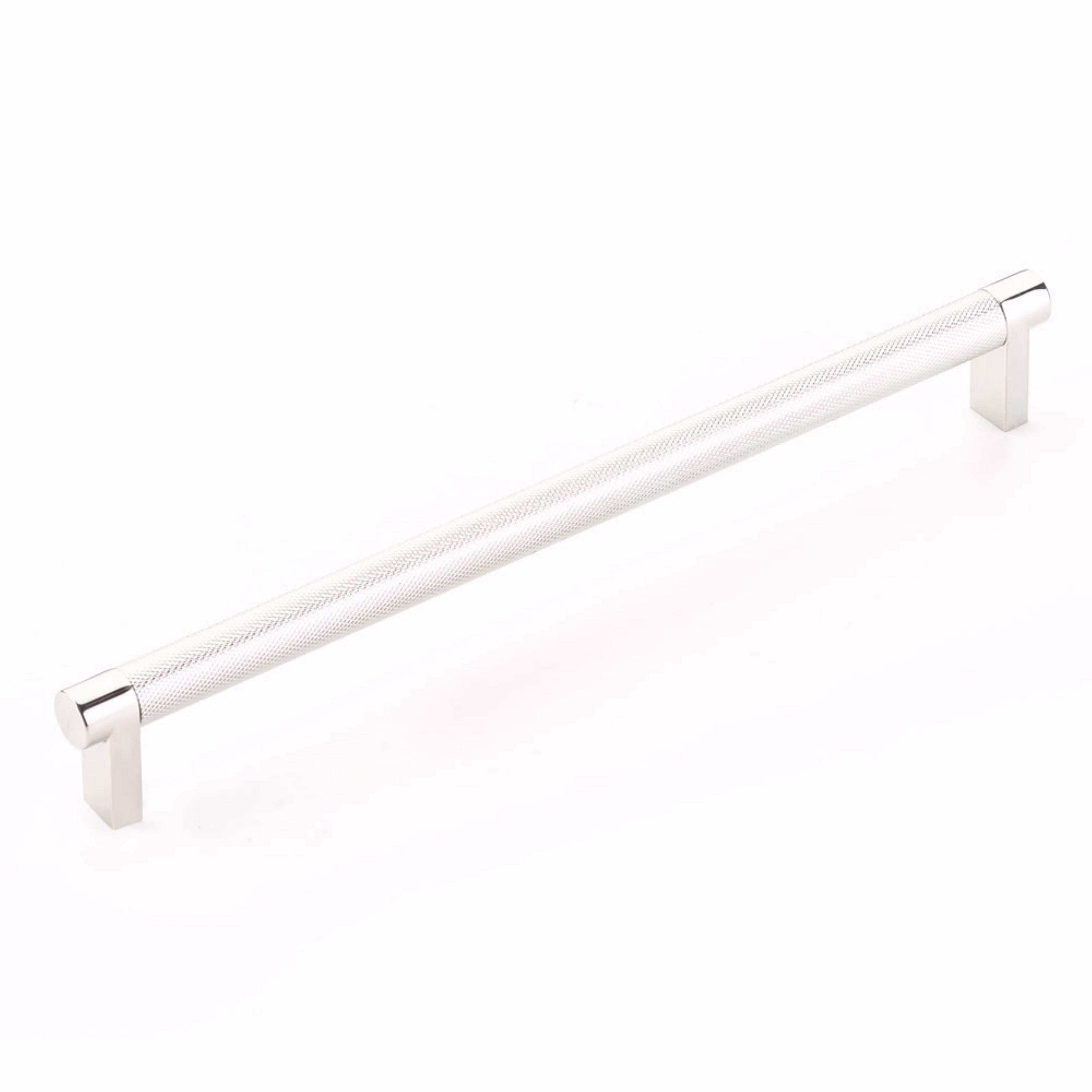 Emtek Select Cabinet Pull 10" Centers Rectangular Stem, Knurled Bar