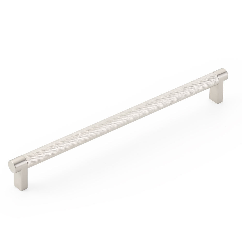 Emtek Select Cabinet Pull 10" Centers Rectangular Stem, Knurled Bar