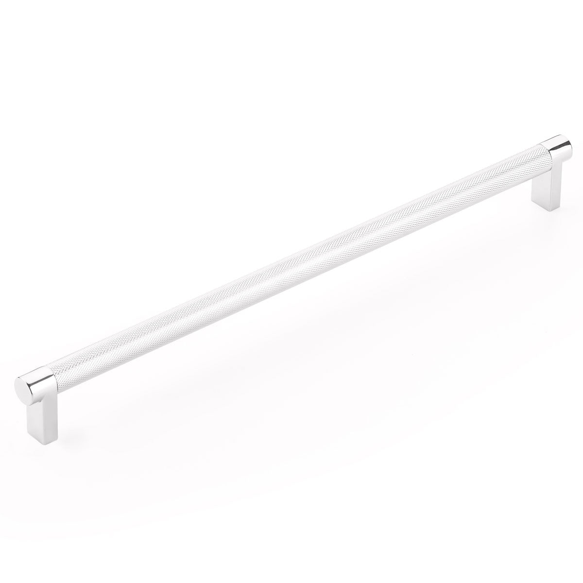 Emtek Select Cabinet Pull 12" Centers Rectangular Stem, Knurled Bar