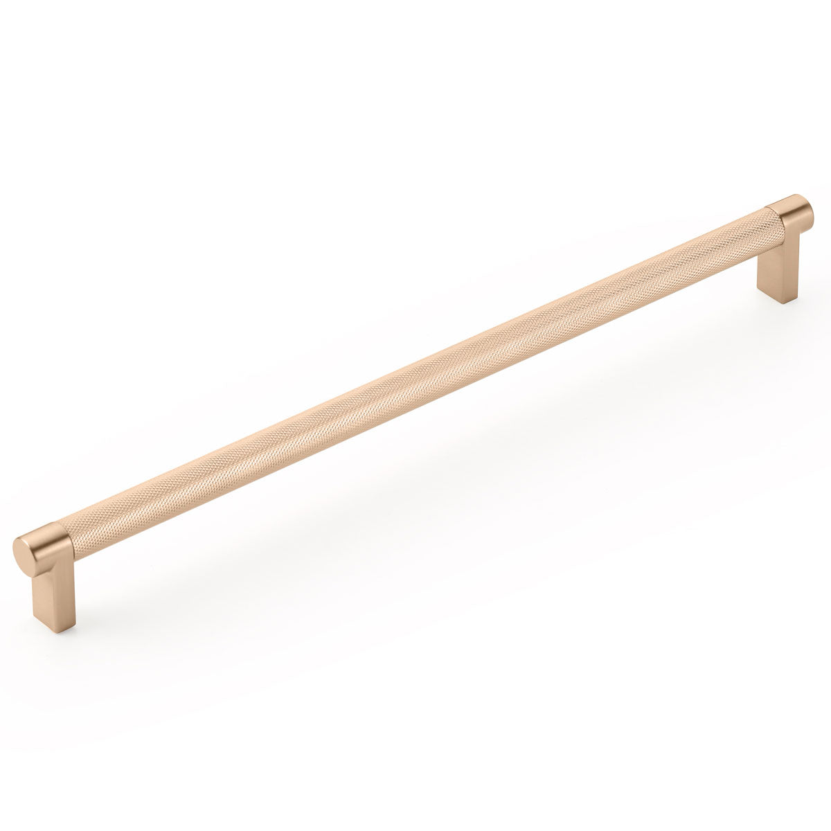 Emtek Select Cabinet Pull 12" Centers Rectangular Stem, Knurled Bar