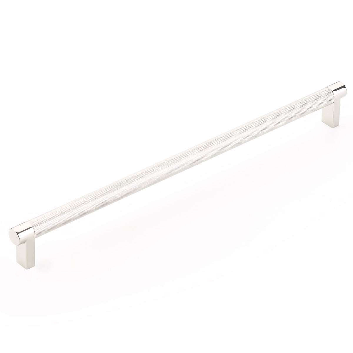 Emtek Select Cabinet Pull 12" Centers Rectangular Stem, Knurled Bar