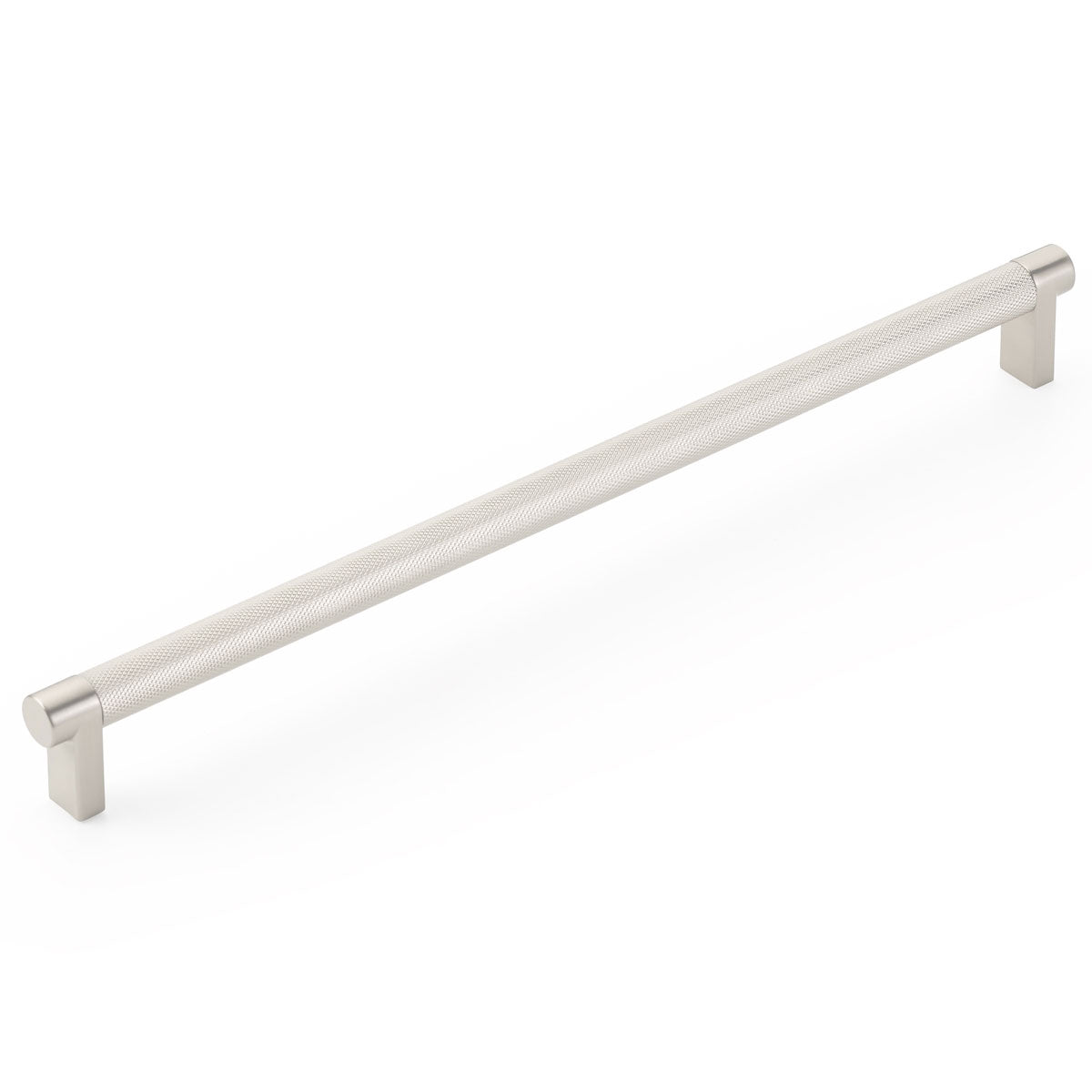 Emtek Select Cabinet Pull 12" Centers Rectangular Stem, Knurled Bar