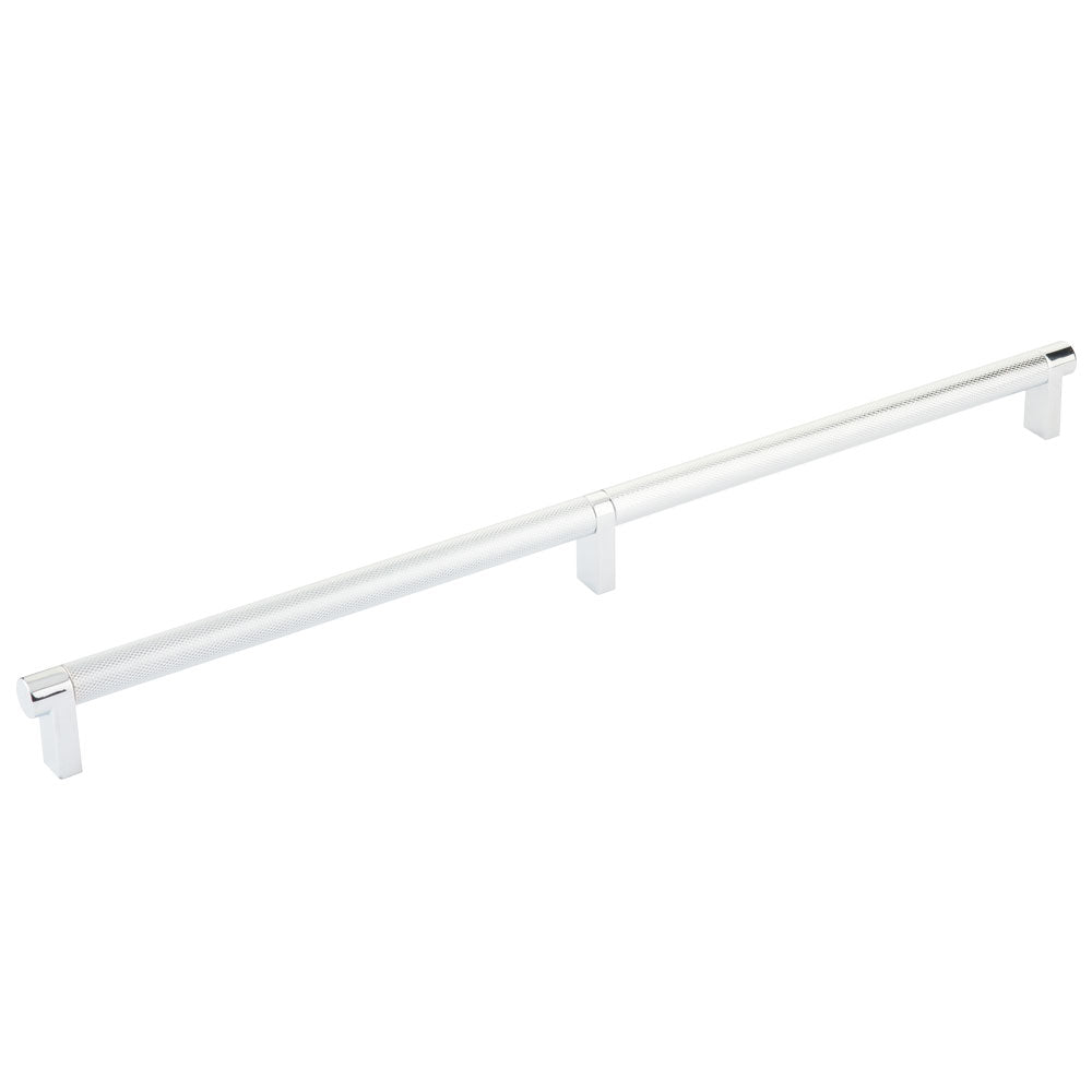 Emtek Select Cabinet Pull 16" Centers Rectangular Stem, Knurled Bar