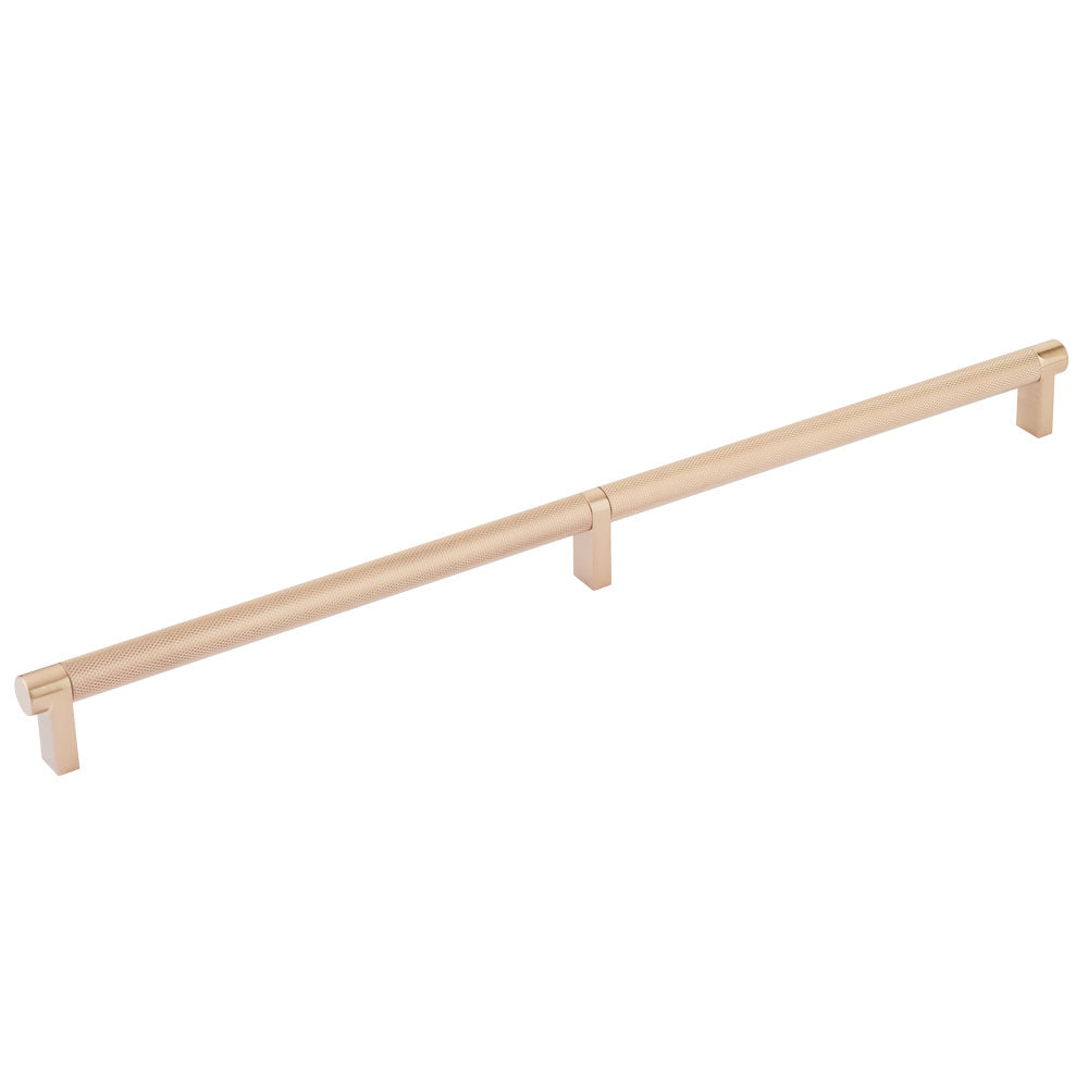 Emtek Select Cabinet Pull 16" Centers Rectangular Stem, Knurled Bar