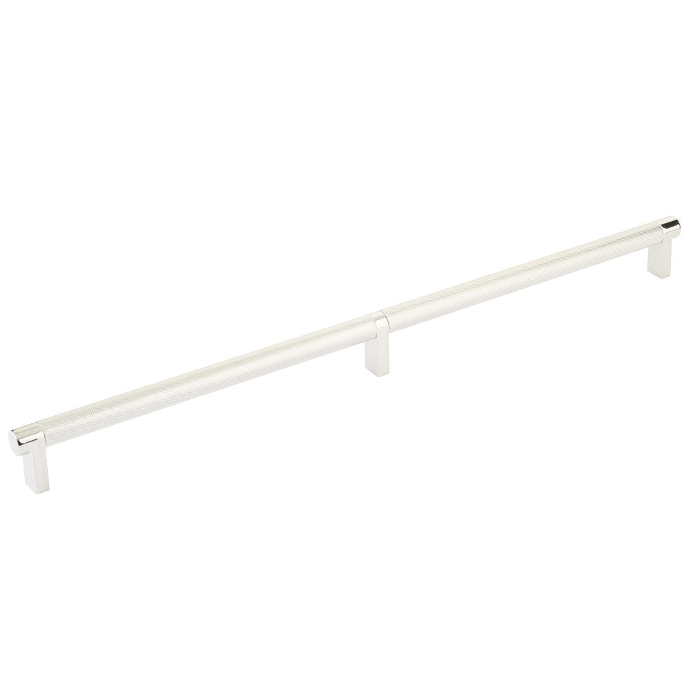 Emtek Select Cabinet Pull 16" Centers Rectangular Stem, Knurled Bar