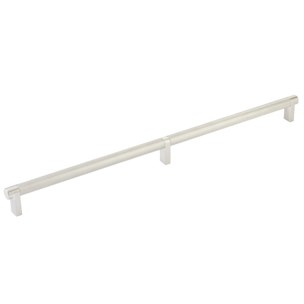Emtek Select Cabinet Pull 16" Centers Rectangular Stem, Knurled Bar