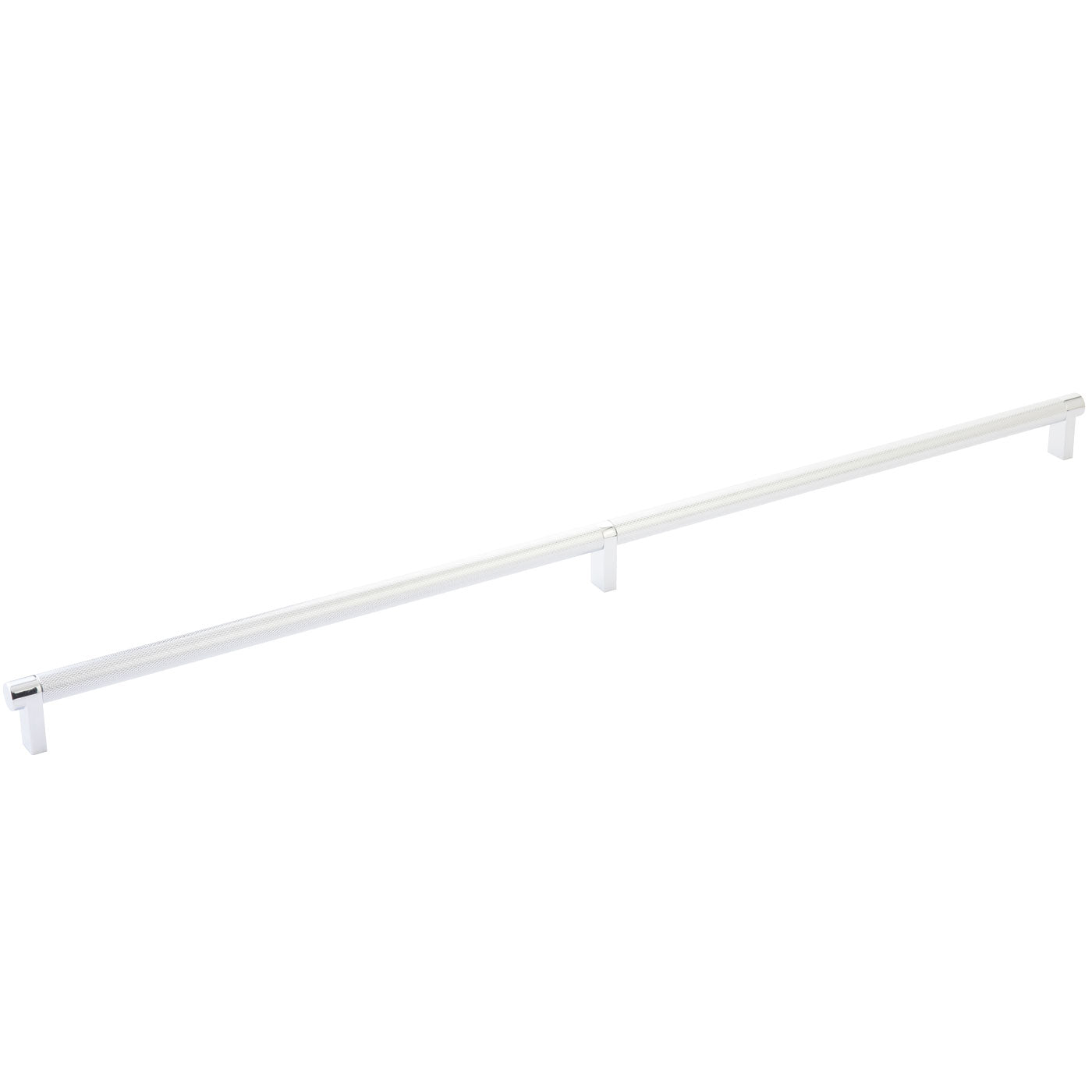 Emtek Select Cabinet Pull 24" Centers Rectangular Stem, Knurled Bar