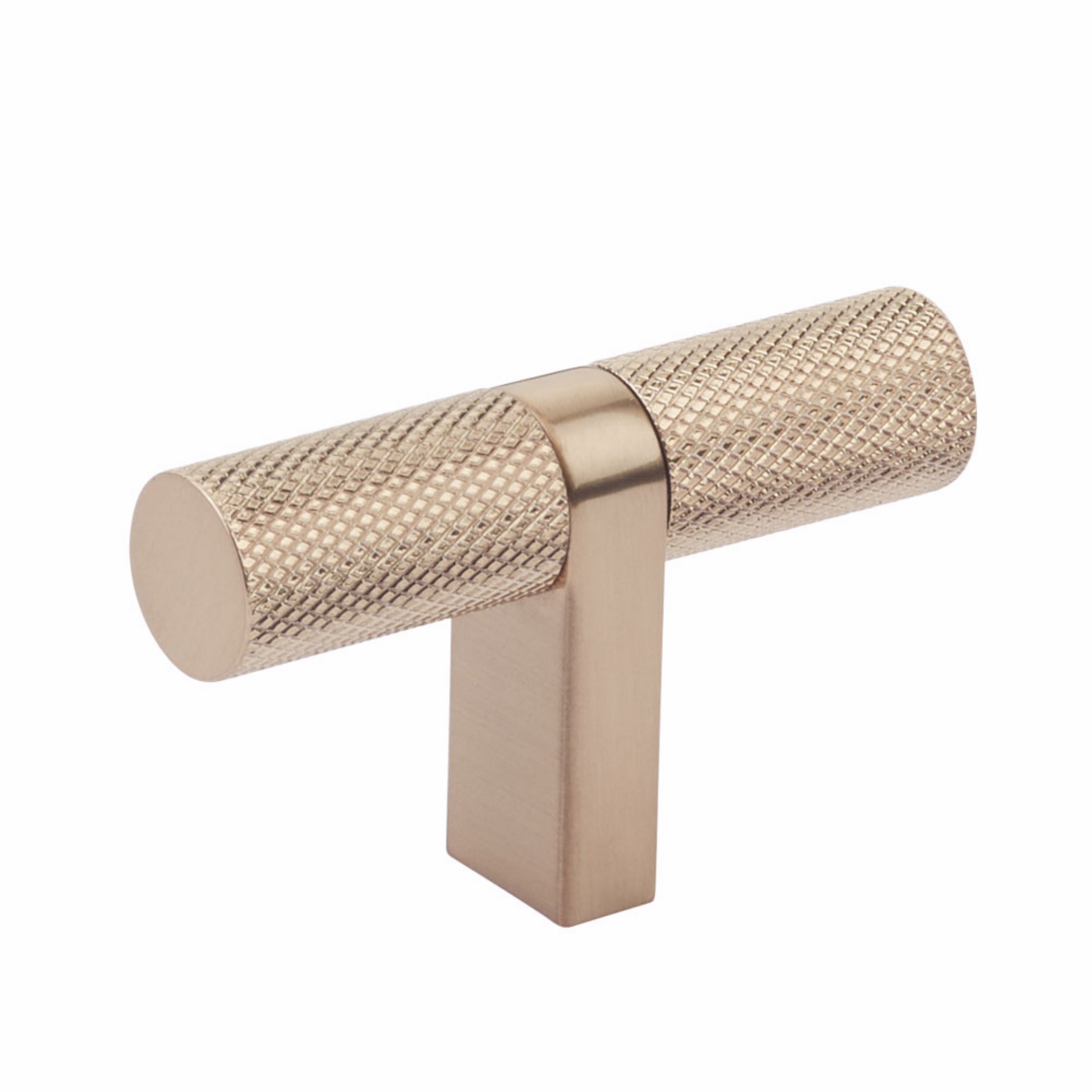 Emtek Select Cabinet T-Knob 2-1/4" Overall, Bar Stem, Knurled Bar