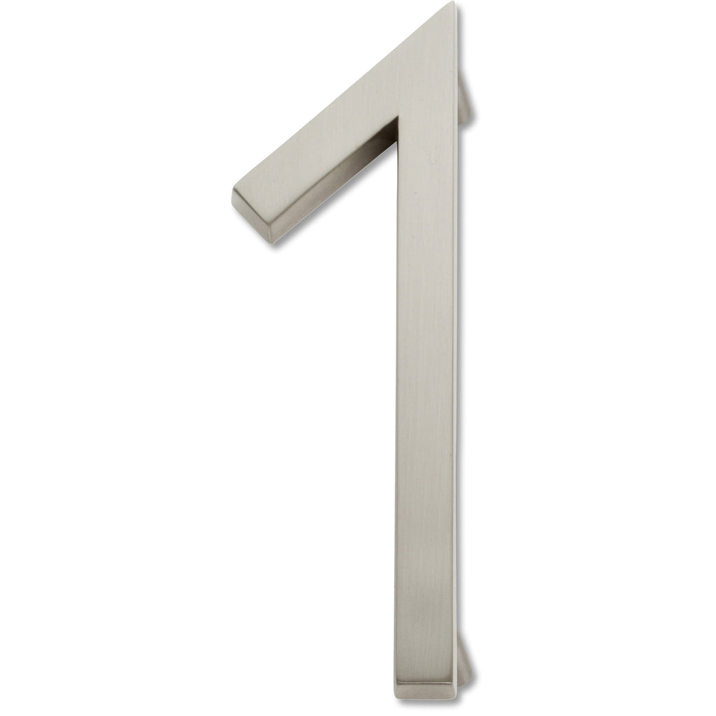 Modern Avalon House Number #1 by Atlas 4-1/2" / Brushed Nickel