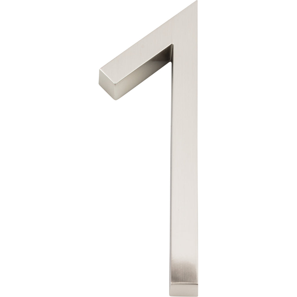 Modern Avalon House Number #1 by Atlas 6" / Brushed Nickel