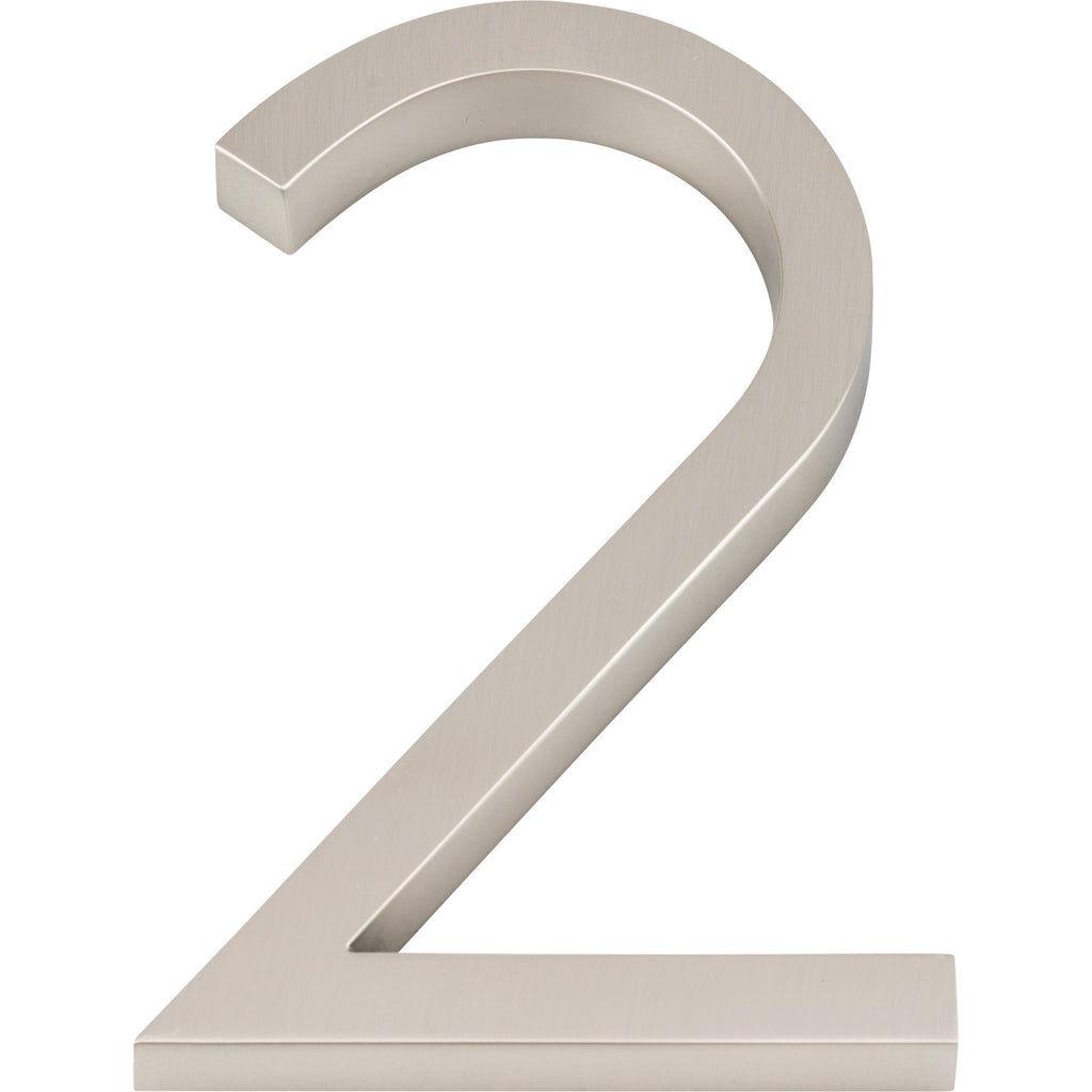 Modern Avalon House Number #2 by Atlas 6" / Brushed Nickel