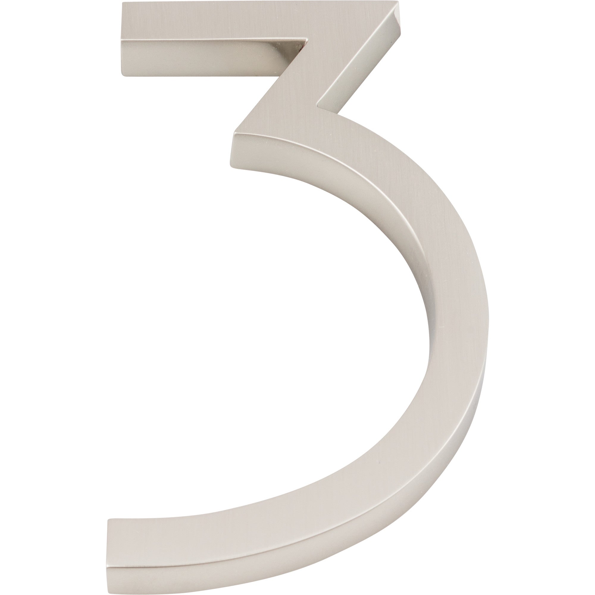 Modern Avalon House Number #3 by Atlas 6" / Brushed Nickel