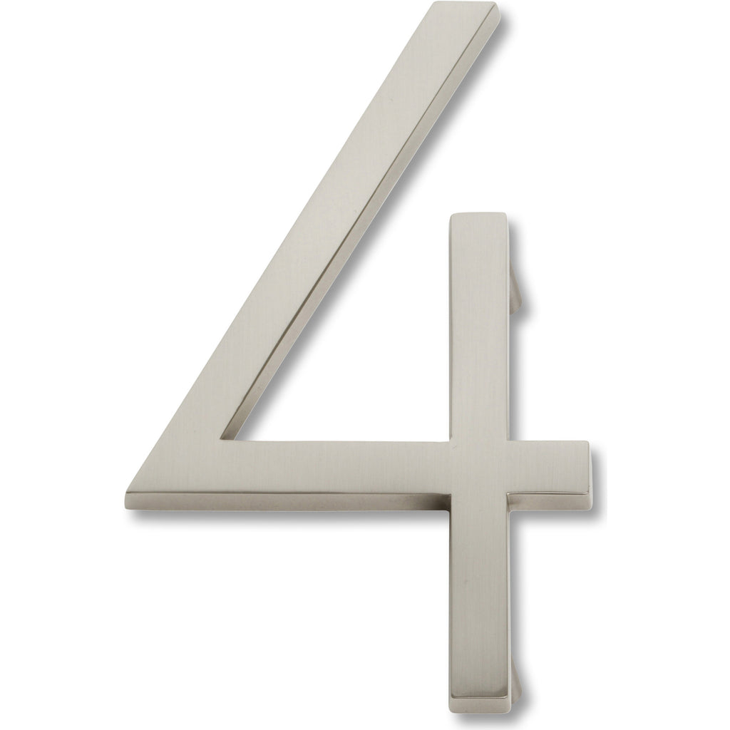 Modern Avalon House Number #4 by Atlas 4-1/2" / Brushed Nickel