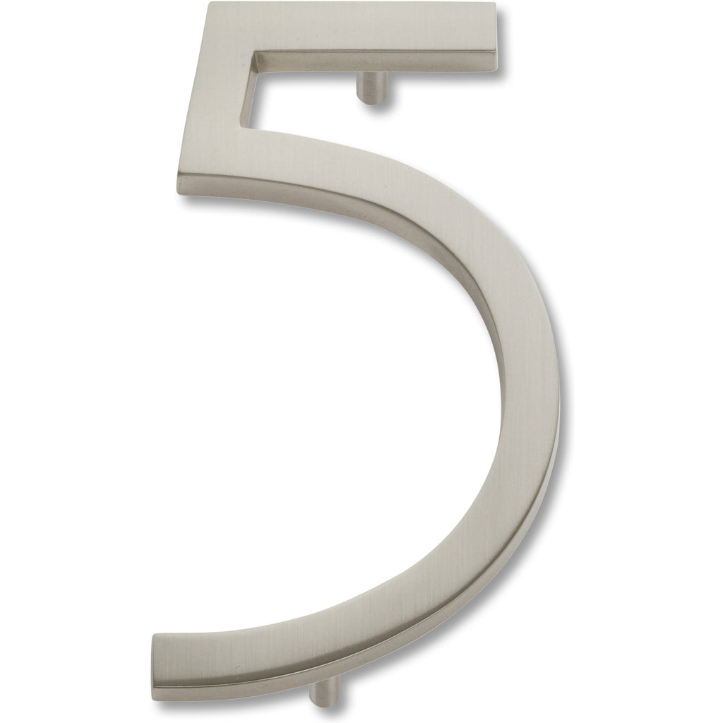 Modern Avalon House Number #5 by Atlas 4-1/2" / Brushed Nickel