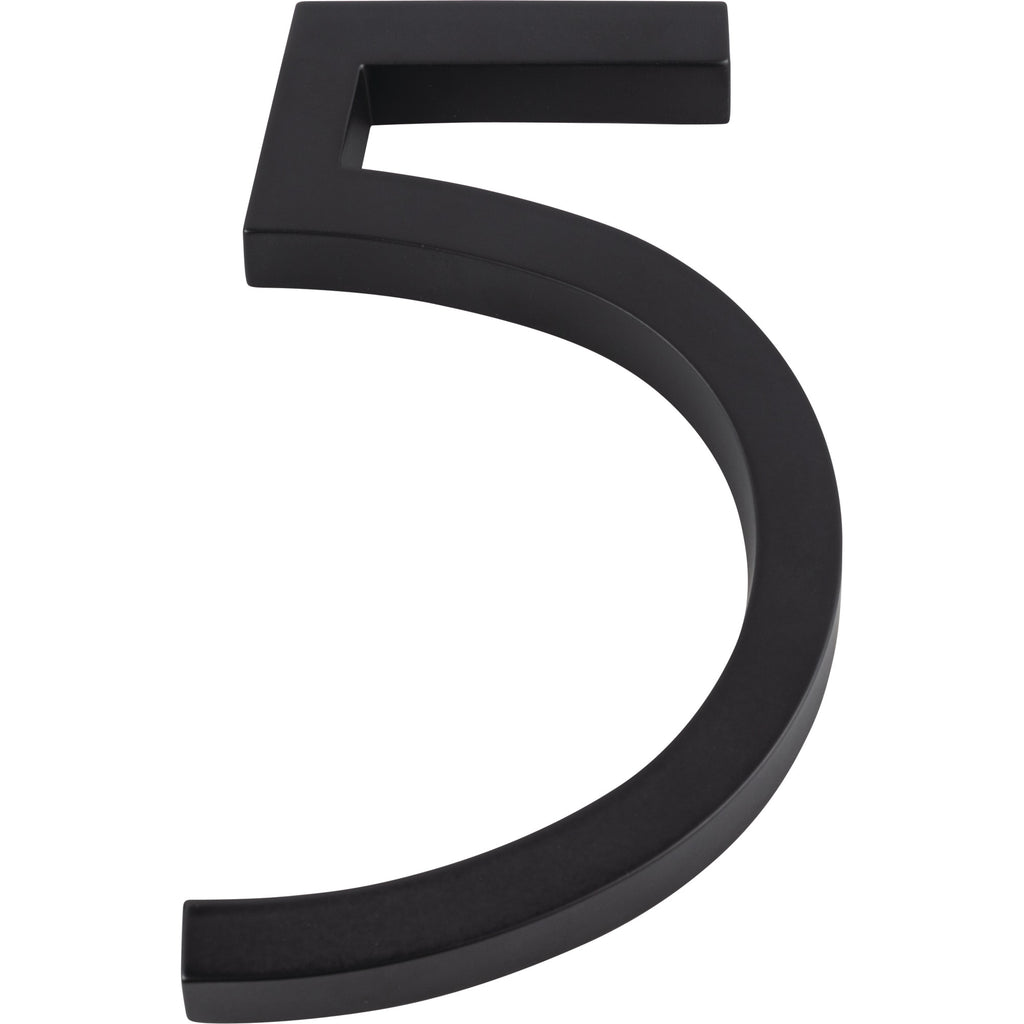 Modern Avalon House Number #5 by Atlas 6" / Matte Black