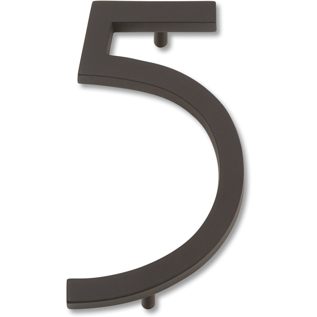 Modern Avalon House Number #5 by Atlas 4-1/2" / Aged Bronze