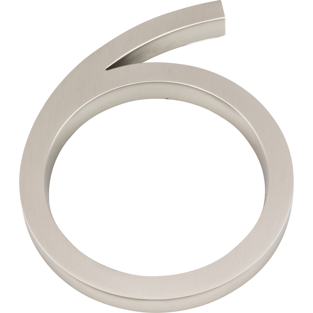 Modern Avalon House Number #6 by Atlas 6" / Brushed Nickel