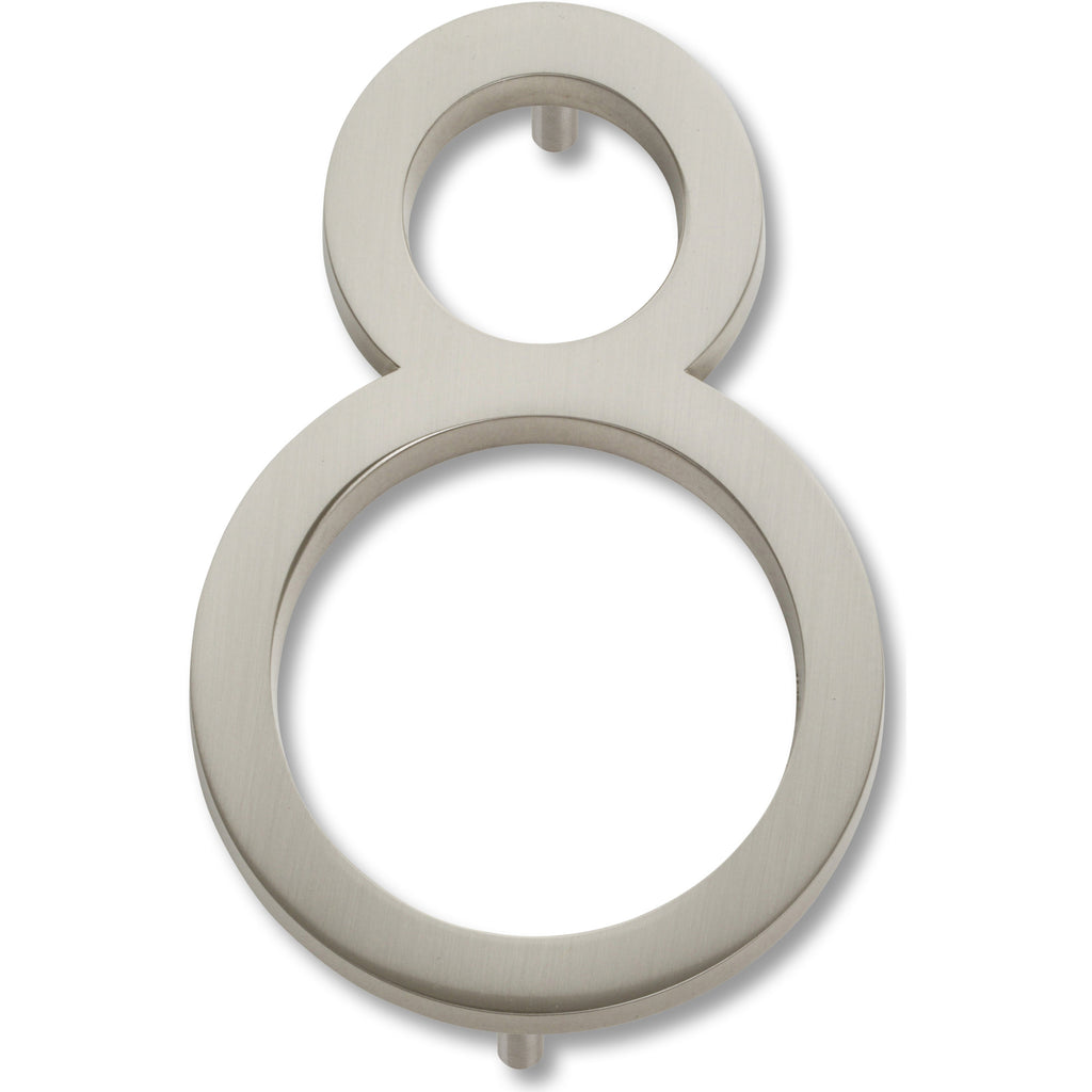 Modern Avalon House Number #8 by Atlas 4-1/2" / Brushed Nickel