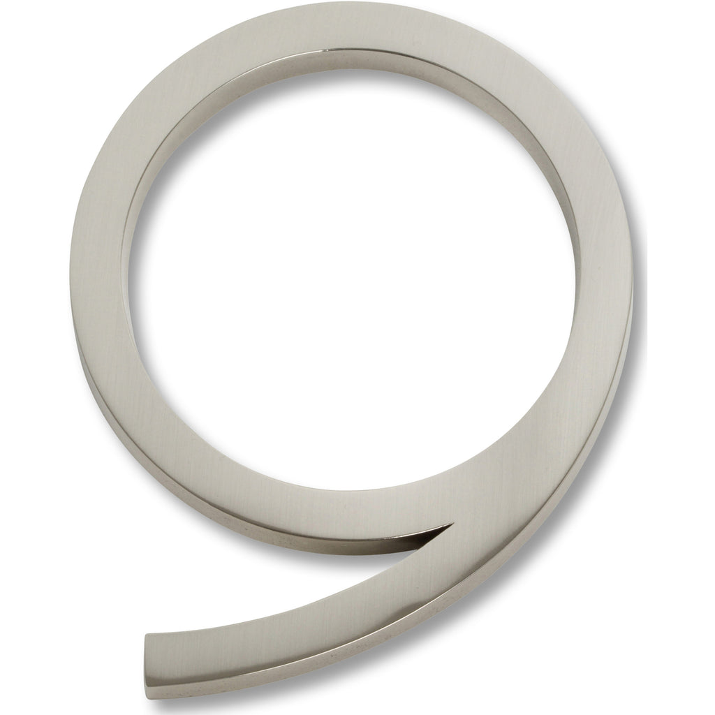 Modern Avalon House Number #9 by Atlas 4-1/2" / Brushed Nickel