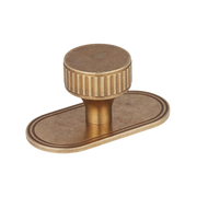 BEL - 25mm - Barwick Ridged Cabinet Knob With Backplate by Armac Martin - New York Hardware