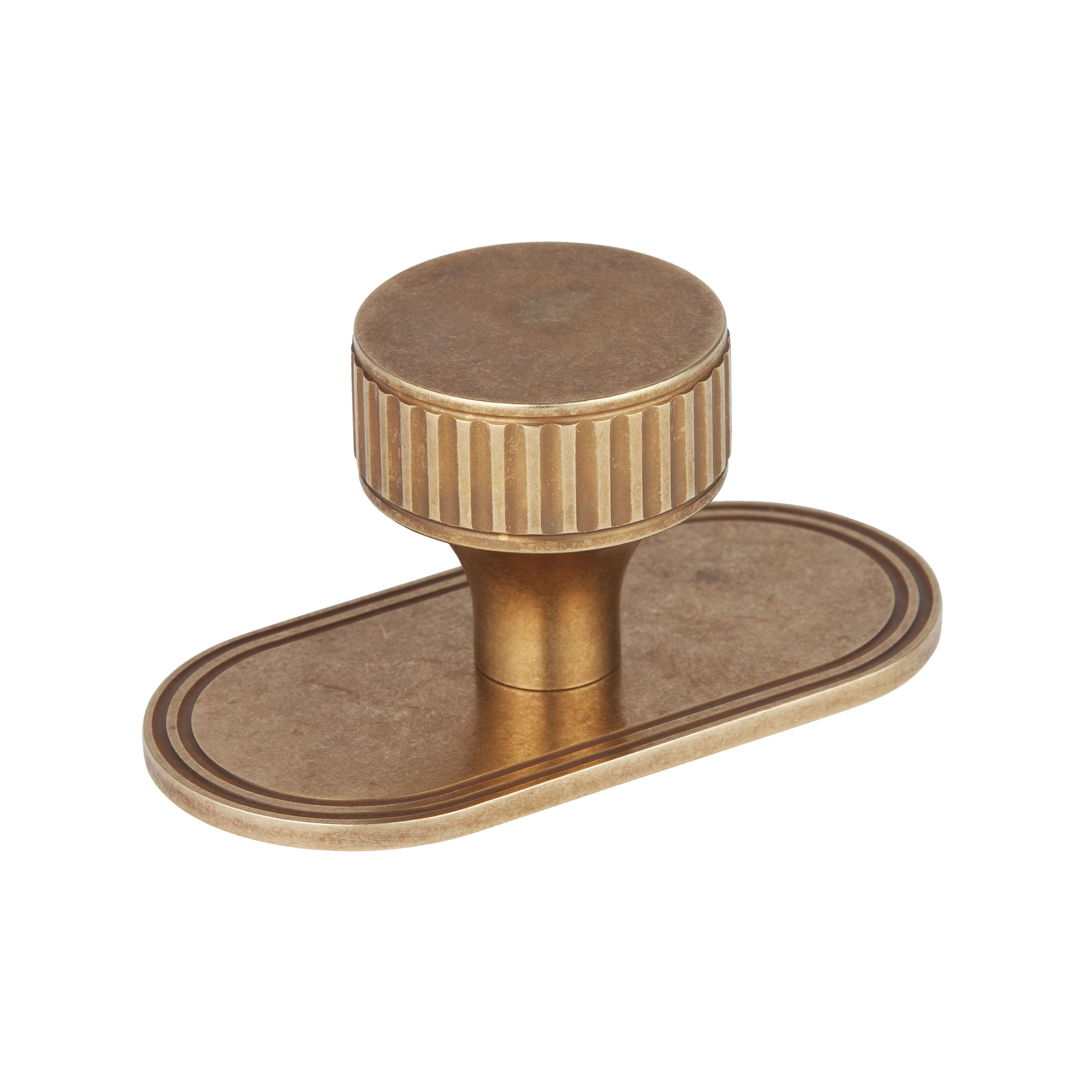 HBB - 45mm - Barwick Ridged Cabinet Knob With Backplate by Armac Martin - New York Hardware